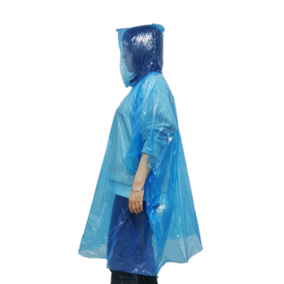 Promotion Disposable Printed LOGO PE One Time Use Rain Ponchos Adult Kids Poncho for Hiking