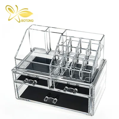 Transparent Rectangular PS Plastic Eco-Friendly Modern Minimalism Cosmetic & Jewelry Storage Box 3-6L for Household Use