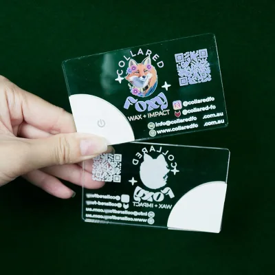 Luxury Personalized LED Acrylic Business Card Custom logo Light Luminous Name Card