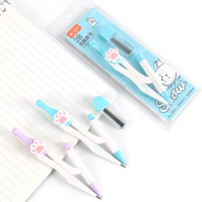 Hot Sale Student Plastic Mechanical Compass with Lead Cheap Cartoon Design
