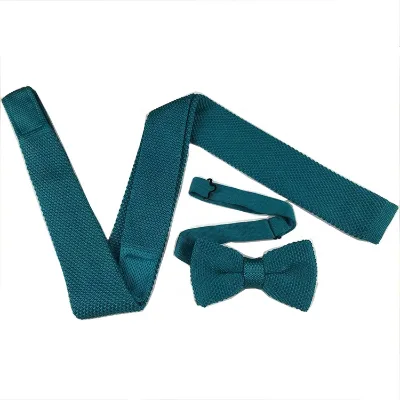 High Quality Necktie Kint Bow Ties Solid Colour Custom Turquoise Kint Tie