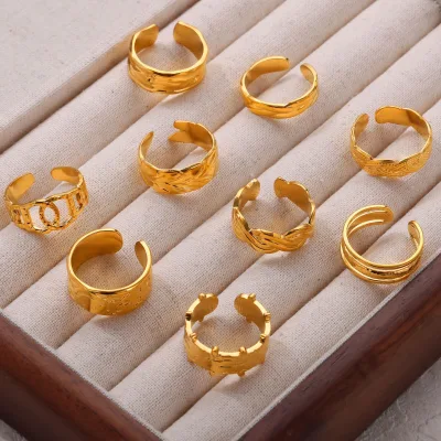 High Quality Custom Name Tarnish Free Gold Plated Stainless Steel Finger Rings for Women Accessories