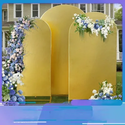 Wedding Arch Covers Gold Spandex Arch Backdrop Cover Fabric for Birthday Party Baby Shower Wedding Arch Stand Decoration