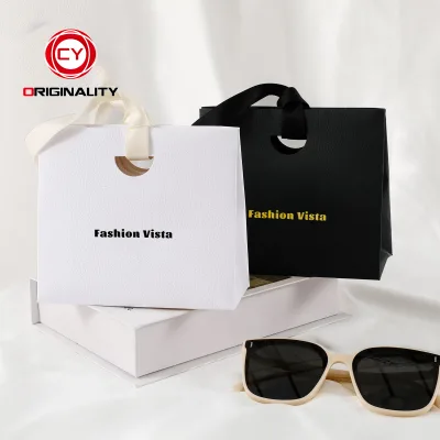 Biodegradable Shopping Ribbon Rope Hand Cowhide Paper Bag