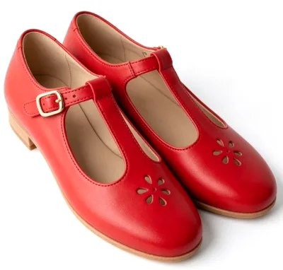 Retro T-Strap Shoes Female Breathable PU Leather Non-Slip Daily Wear Trendy Footwear Wholesale Price