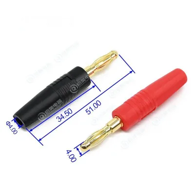 Gold Plated Nickel Plated Banana Plug Terminal 4mm Gold Nickel Plated with 5 Color Options
