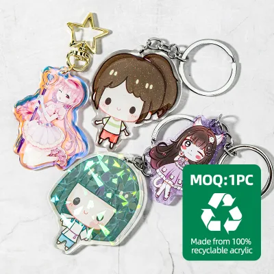 Customized Cartoon Anime Transparent Acrylic Lightweight Key Ring for Made Promotion Gift