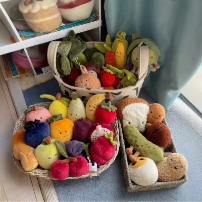 Hot Sale Funny Vegetable Bamboo Shoots Pumpkin Cucumber Plush Pendant Doll Key Chain 9-15cm Custom Gift