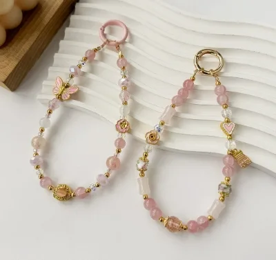 New Chinese style alloy female mobile phone chain Bag hanging accessories Crystal key pendant