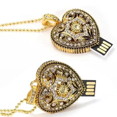 Classic Heart Jewelry Usb Flash Drive Lady Pendrive for Elegant Promotion Gift 1gb 2gb 4gb Real Capacity Usb Flash Drive 8gb