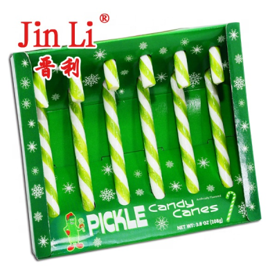 Candy Cane Decoration Christmas Mint Flavor Hard Candy Type Green Candy Cane