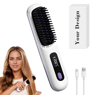 Cordless Suppliers Beard Hair Straightener Comb Brush Men Ceramic Professional Anion Beard Straightening Comb