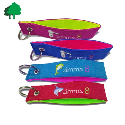Custom logo Double Side Embroidery Keychains Stainless Steel Merrow Border for Souvenir Ornament Gifts