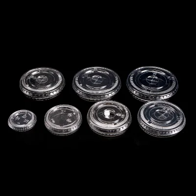 Best Selling Products Custom Disposable Biodegradable PP PET Plastic Flat LID Plastic Lids for Cups