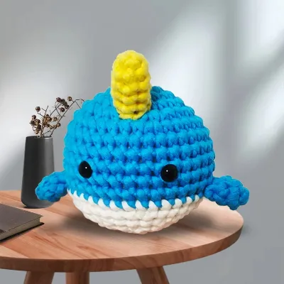 Easy DIY Adorable Whale Crochet Kit for Beginners With Easy Peasy Yarn for New Starter DIY Craft