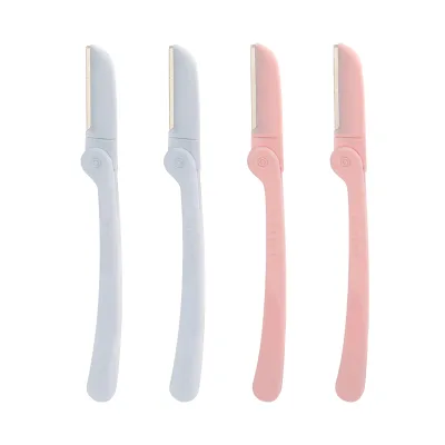 MAYFAIRY Disposable Stainless Steel Eyebrow Razor Trimmer Slanted Tip Black Shaping Cosmetic Tool Facial Hair Remover