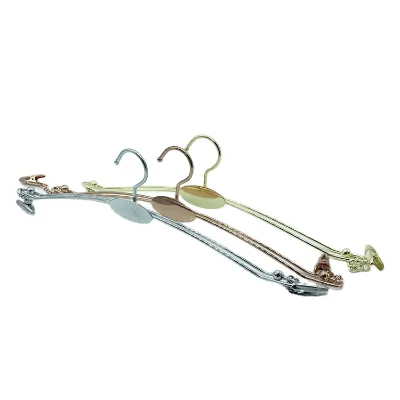 Luxury Customized Metal Clothes Hanger Copper Thick Shiny Clips Stainless Steel Clothes Hanger