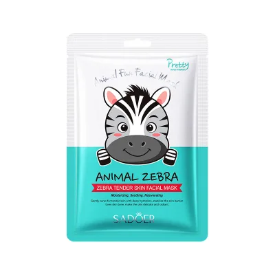 Z  Private Label SADOER Cartoon Animal Zebra Pattern Rejuvenation Face Sheet Mask 25mL Moisturizing Hydrating Relieves Dry