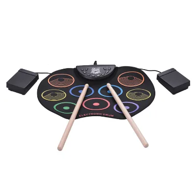 OEM Manufacturer Hand Rolled Electronic Drum Cowhide Drum Heads Foldable Portable Professional Durable Music Effect Practice