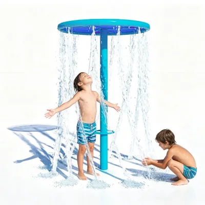 Kids Water Sprinkler Hydrohelix Splash Pad Facilities Incorporating Galaxy Exploration Series Elements Water Playground