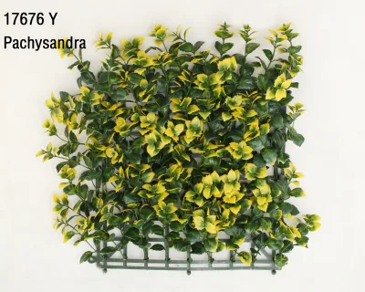 Hot sale UV artificial yellow pachysandra panel plant