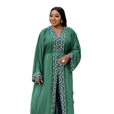 Hot Sale African Party Evening Dress Rhinestone African Women Clothing Dashiki Flax African Ethnic Clothing