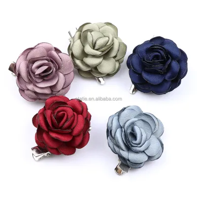 Romantic Wedding Brooch Handmade Cloth Art Fabric Flower Small Rose Bouquet Bride Groom Corsage Pin Women Men's Suit Accessories