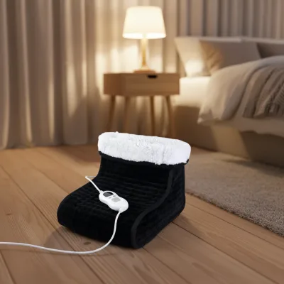 Adjustable Thermostat Electric Heating Foot Warmer Remote Control 6-Temperature Settings Overheating Protection Washable Fleece
