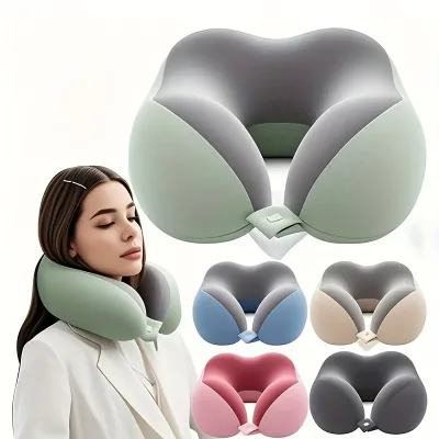 U-shaped Neck Pillow Medium Soft U-shaped Neck Pillow and Portable Storage Case for Travel and Office || Ergonomically Designed