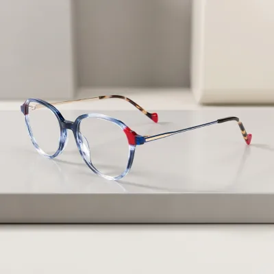 Premium Acetate Eyewear Frames Supplier High Density Optical Frames Acetate Metal Multicolor Medium Computer Eyeglasses Frames