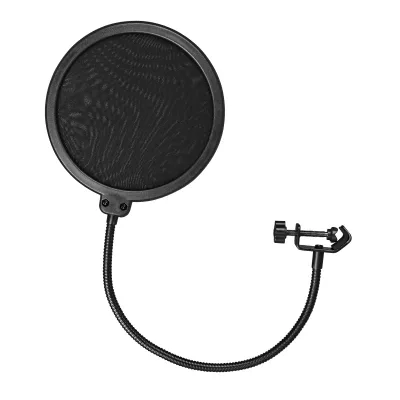 CHARMOUNT Studio Professional Gooseneck Double Layer Microphone Mic Pop Filter for Mic