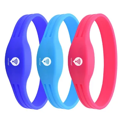 Silicone Wristband Packaging Full Color Logo Printing Adjustable Silicone Rfid Bracelet Classic Nfc Wristband