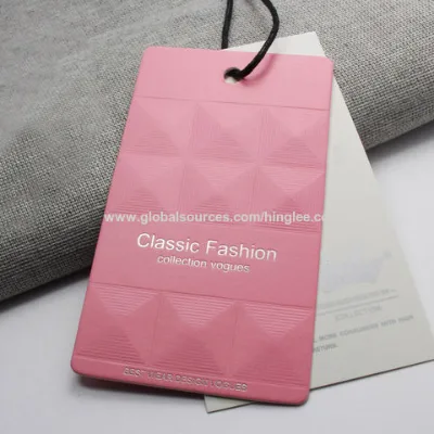 Custom Clothing Hang Tag, Paper Tag, Hangtag With Gold Foil Stamping deboss or Embossed For Garment