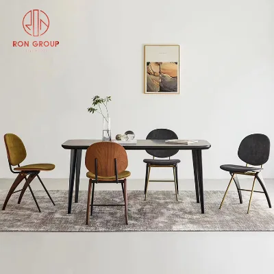 Classical Furniture Vintage Style Chair Wood Dining Chair Iron Frame Solid Wood Chairs