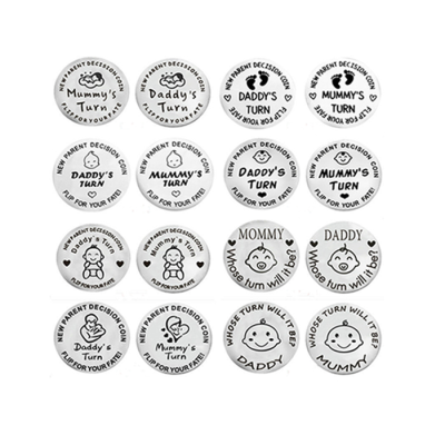 Funny Baby Gift New Stainless Steel Baby Parent Decision Coin Fun Mummy's Daddy's Turn Metal Decision Coin
