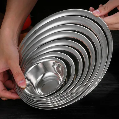 304 Stainless Steel Thickened Soup Pot Noodles Bowl Classic Design for Household Kitchen School Kindergarten Ducer Metal
