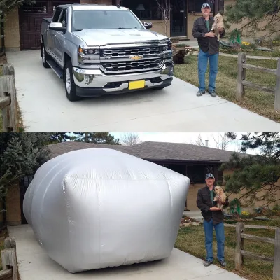 Outdoor Waterproof Polyester Inflatable Car Storage Bubble Hail Protection Portable Car Cover