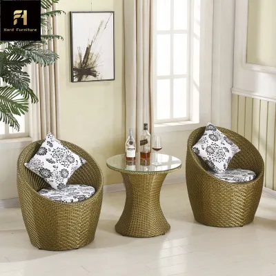 New Design Rattan Wicker Dining Table Set Balcony Coffee Table Bistro Chairs Patio Dining Sets
