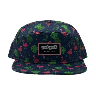 Personalizable Polyester Twill Sublimation Printing Pattern Custom Tape Gorras 5 Paneles Golf Camp Hat With Embroidered Patch
