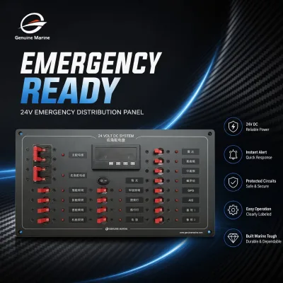 24V DC System Emergency Distribution Panel for Marine Vessel Yacht Shipboard Electrical Control Master Board with Manual Overide