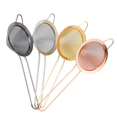 Custom Color Stainless Steel Small Fine Mes Strainer Cone Shaped Cocktail Strainer for Cocktails