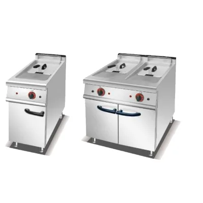 Commercial Stainless Steel Electric Fryer with Cabinet for Restaurants & Fast Food Shops 1 or 2 Tank Option Kitchen Machine