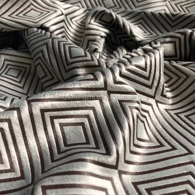 New Design 100% Polyester Brown Velvet Cushion Rhombus Pattern Car Cushion Fabric
