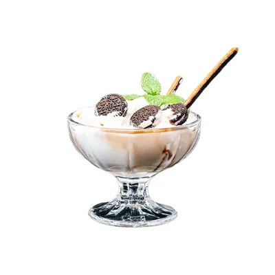 Tableware Flower Shape Glass Ice Cream Cup Glass Dessert Cup