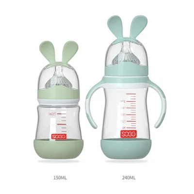 Baby feeding bottle borosilicate glass 150ml and 240 ml