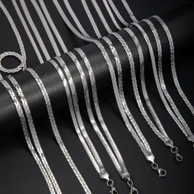 Wholesale Unisex 18K Gold Plated PVD Stainless Steel Blade Clavicle Necklace Chains Trendy