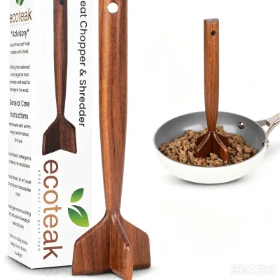 Customized Hot Sale Solid Wood Meat Pounder and Potato Masher Kitchen Utensil Sustainable Hand Wash