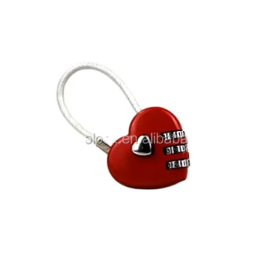 heart design combination suitcase padlock