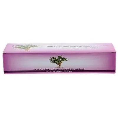 HongQiang 27mm Machine-Made Charcoal Tablets for Hookah & Incense Use Fast Burning Odorless High Heat Value