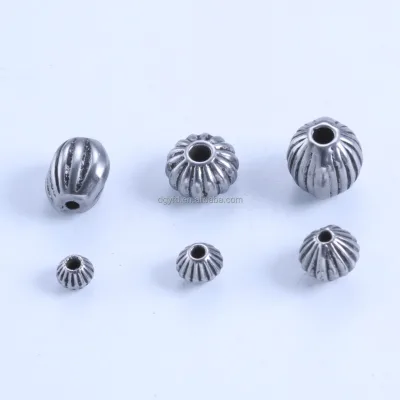Fluted Pattern Stainless Steel Loose Beads Wholesale Tube Bead DIY Jewelry Bracelet Findings Textured Fluted Spacer Bead
